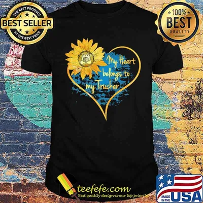 My Heart Belongs To My Trucker Flower Shirt
