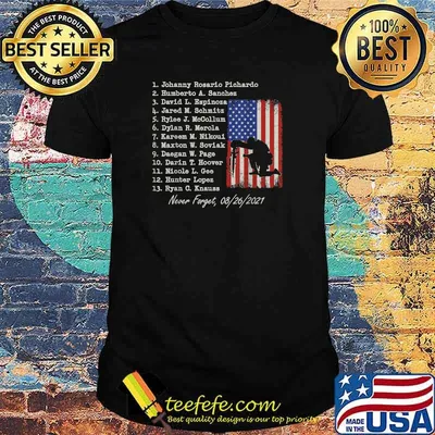 Names Of 13 Fallen Soldiers Never Forget 08262021 T-Shirt
