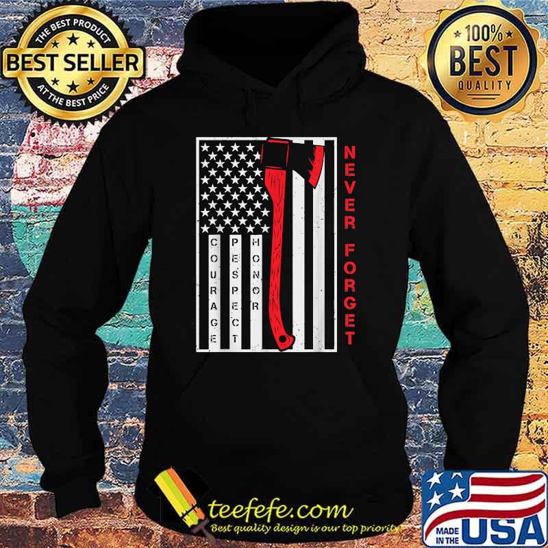 Never Forget 911 20th Anniversary Firefighters T-Shirt Hoodie Never Forget 911 20th Anniversary Firefighters T-Shirt Hoodie