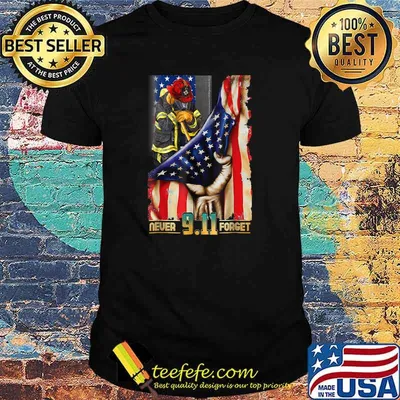 Never Forget Day Memorial 20th Anniversary 911 American Flag T-Shirt