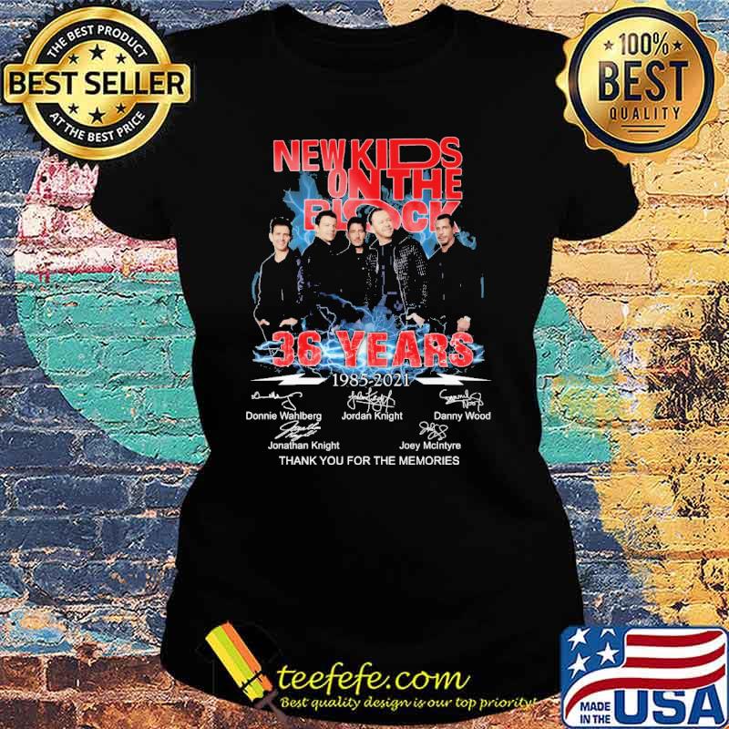 New kids on the block 36 years 1985 2021 thank you for the memories signatures s Ladies tee New kids on the block 36 years 1985 2021 thank you for the memories signatures s Ladies tee
