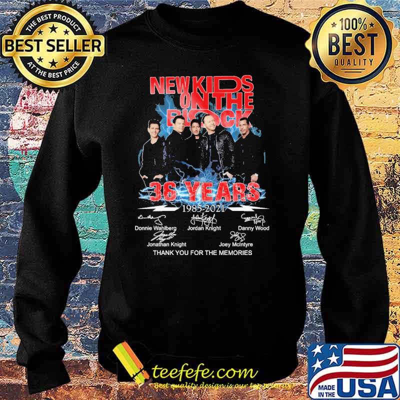 New kids on the block 36 years 1985 2021 thank you for the memories signatures s Sweater New kids on the block 36 years 1985 2021 thank you for the memories signatures s Sweater