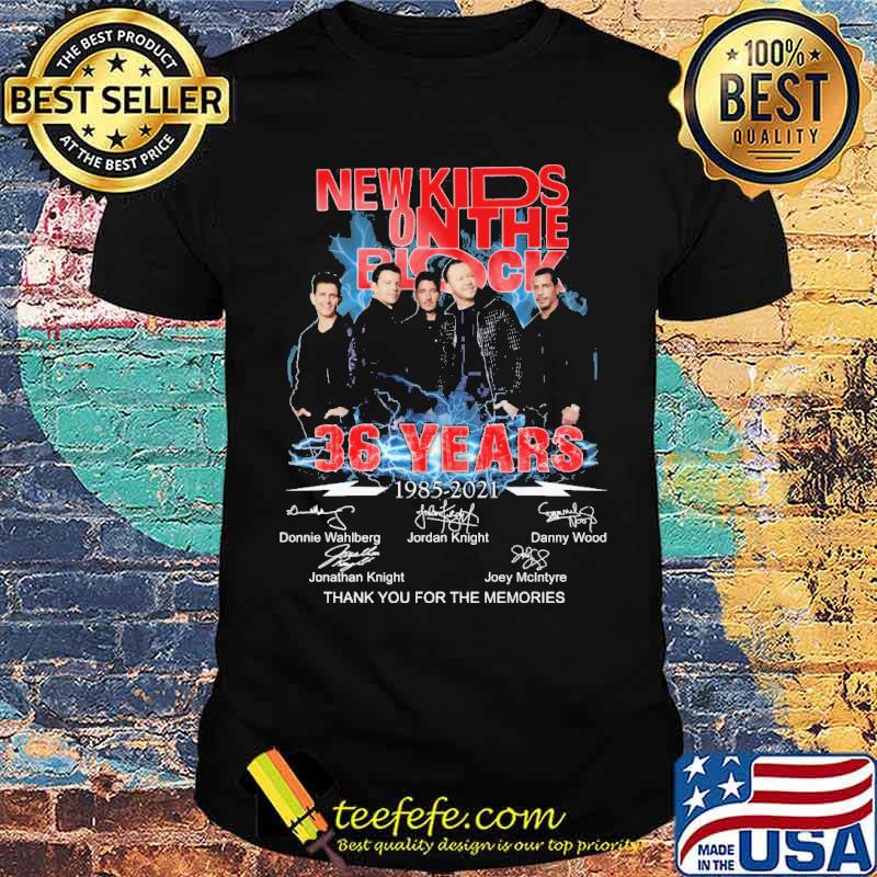 New kids on the block 36 years 1985 2021 thank you for the memories signatures shirt New kids on the block 36 years 1985 2021 thank you for the memories signatures shirt
