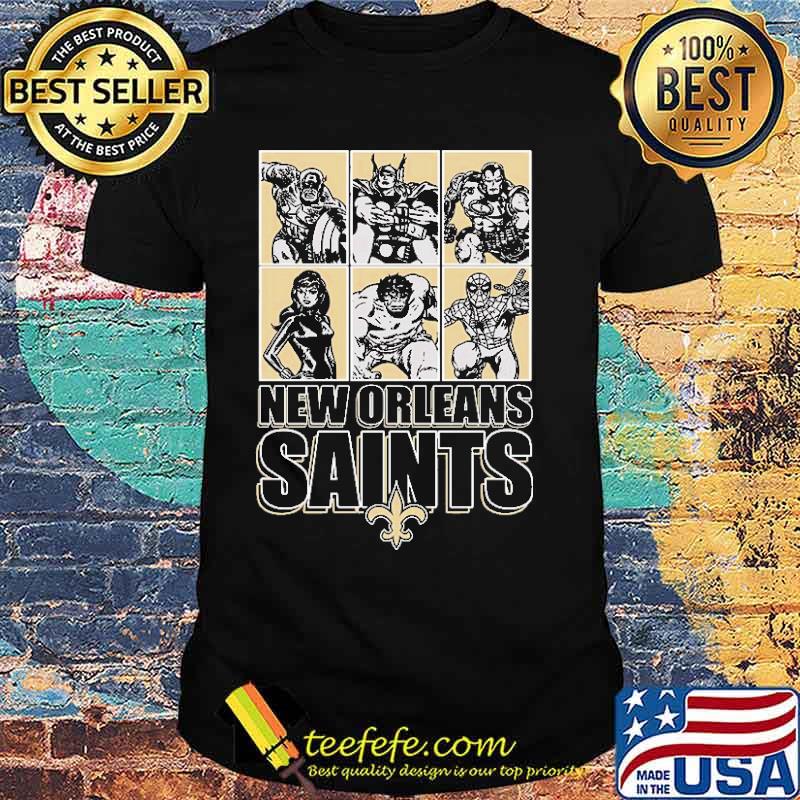New Orleans Saints Disney Marvel Avengers Line-Up shirt