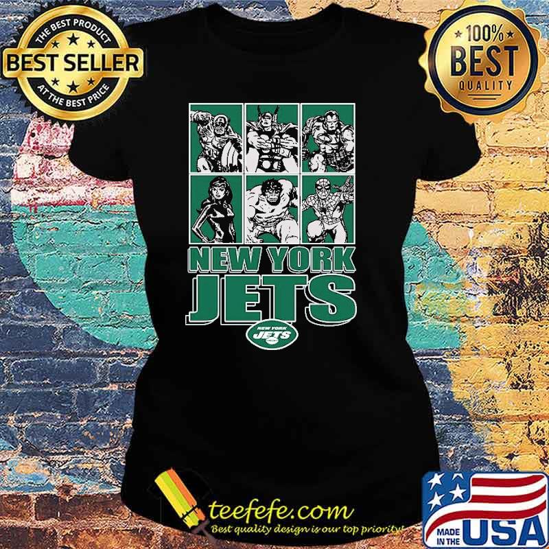 New York Jets Disney Marvel Avengers Line-Up s Ladies tee New York Jets Disney Marvel Avengers Line-Up s Ladies tee