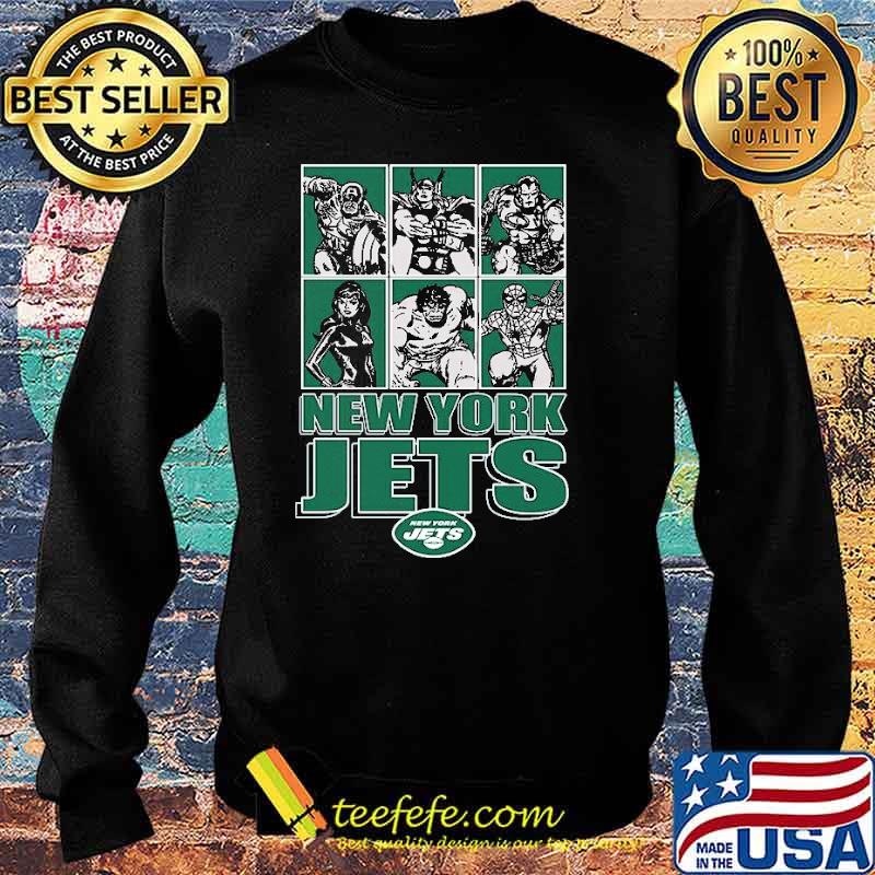 New York Jets Disney Marvel Avengers Line-Up s Sweater New York Jets Disney Marvel Avengers Line-Up s Sweater