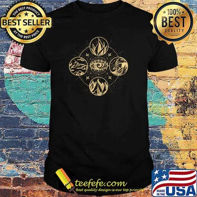 Nice four natural elements wind, fire, water and earth T-Shirt