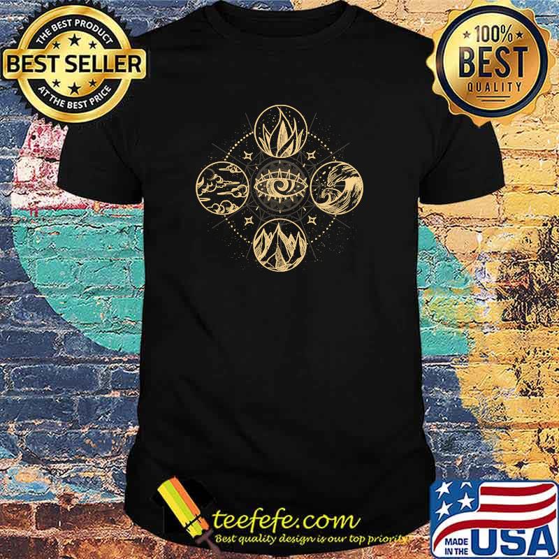 Nice four natural elements wind, fire, water and earth T-Shirt