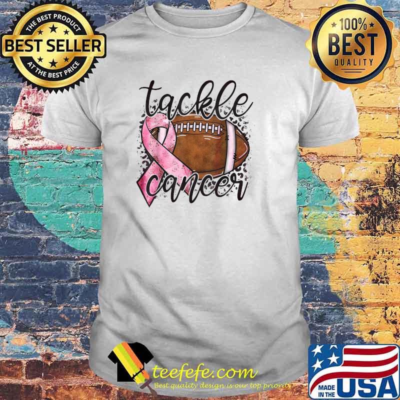 Nice tackle Cancer Football Pink Ribbon Awareness T-Shirt