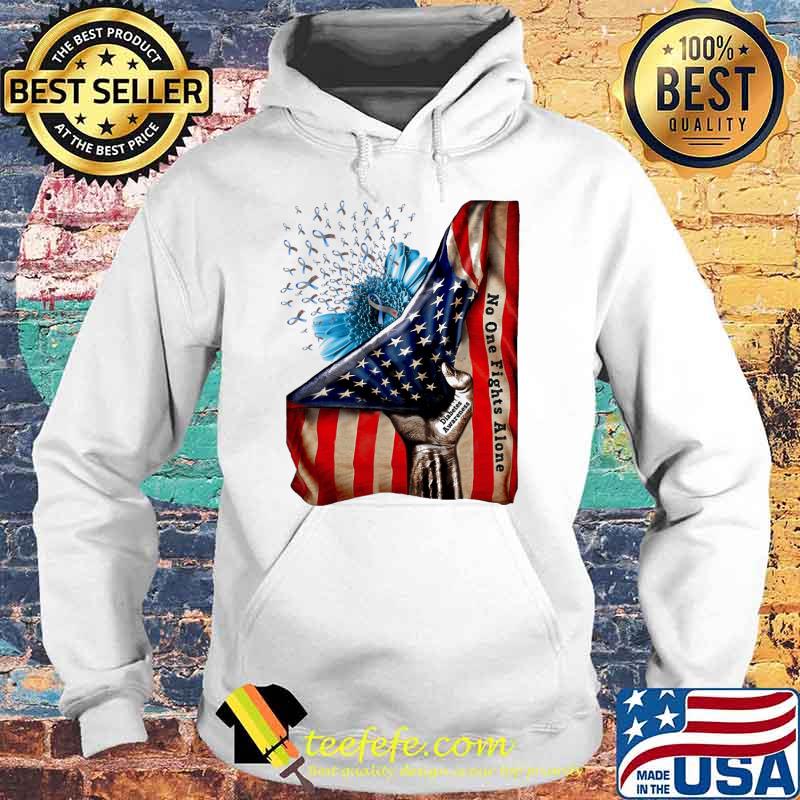 No One Fights Alone American Flag Diabetes Cancer Awareness Sunflower Shirt Hoodie No One Fights Alone American Flag Diabetes Cancer Awareness Sunflower Shirt Hoodie
