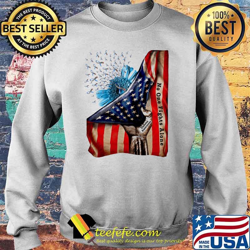 No One Fights Alone American Flag Diabetes Cancer Awareness Sunflower Shirt Sweater No One Fights Alone American Flag Diabetes Cancer Awareness Sunflower Shirt Sweater