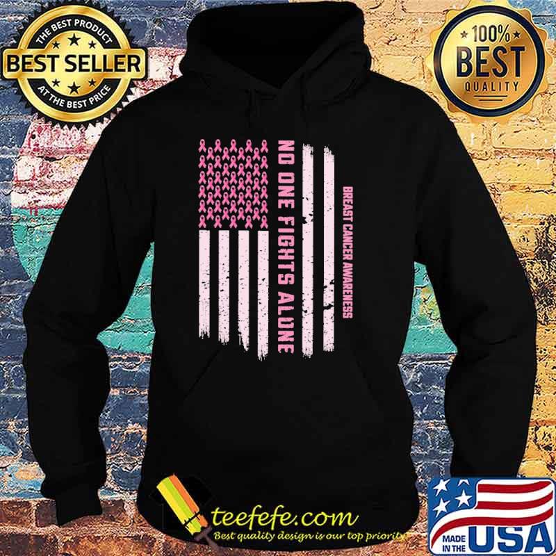 No One Fights Alone Breast Cancer Awareness usa Flag Shirt Hoodie No One Fights Alone Breast Cancer Awareness usa Flag Shirt Hoodie