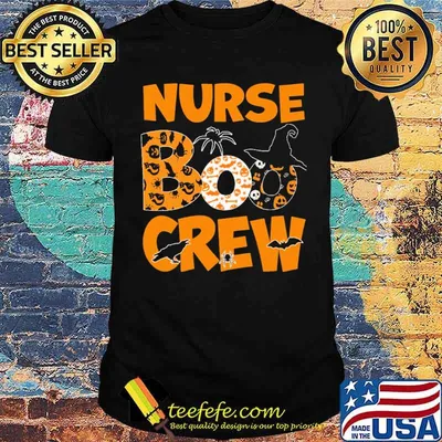 NURSE BOO CREW witch hat halloween shirt