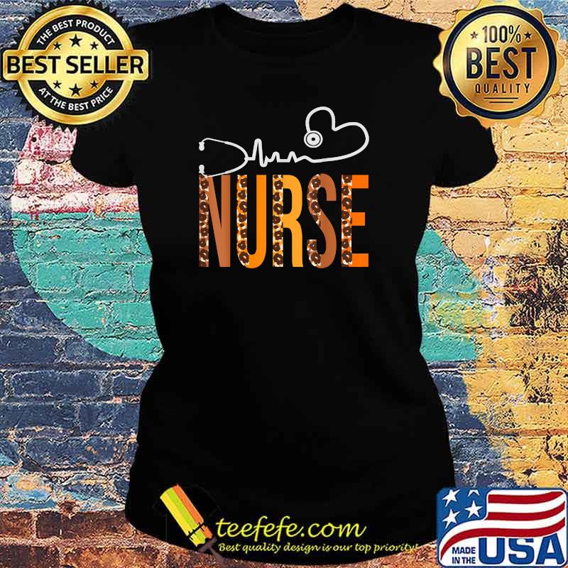 Nurse Leopard Heartbeat Appreciation Women Fall T-Shirt Ladies tee Nurse Leopard Heartbeat Appreciation Women Fall T-Shirt Ladies tee