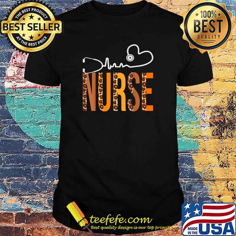 Nurse Leopard Heartbeat Appreciation Women Fall T-Shirt Nurse Leopard Heartbeat Appreciation Women Fall T-Shirt