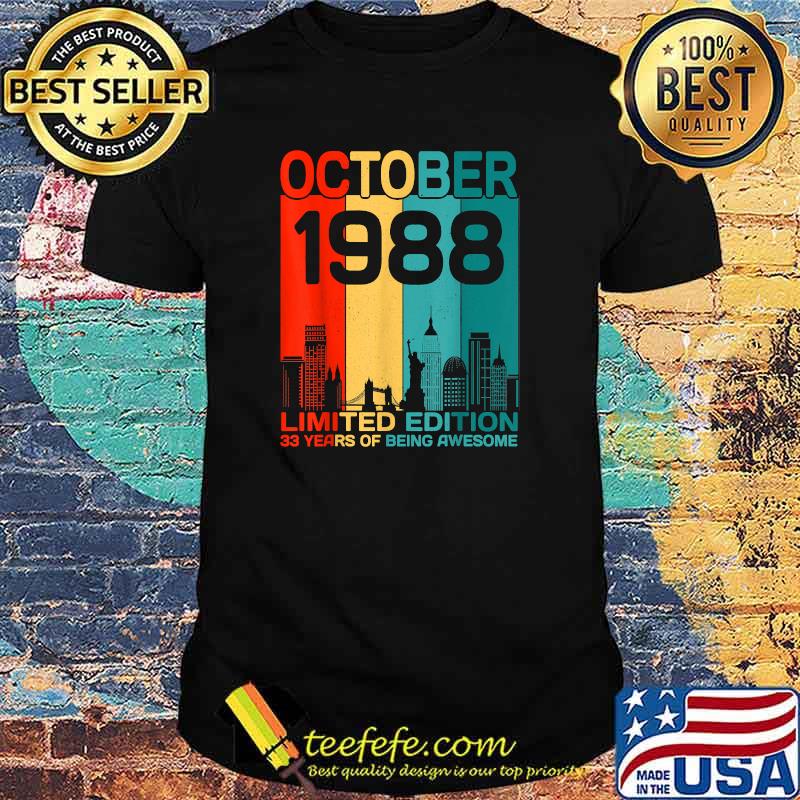 October 1988 Limited Edition 33 Years Of being Edition Vitage T-Shirt