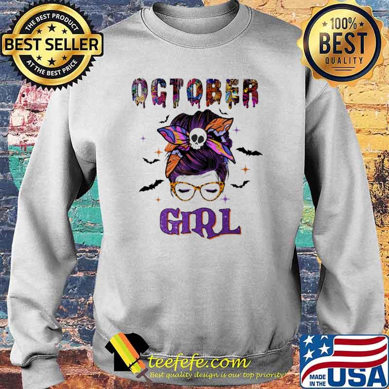October girl messy buns hair halloween s Sweater October girl messy buns hair halloween s Sweater