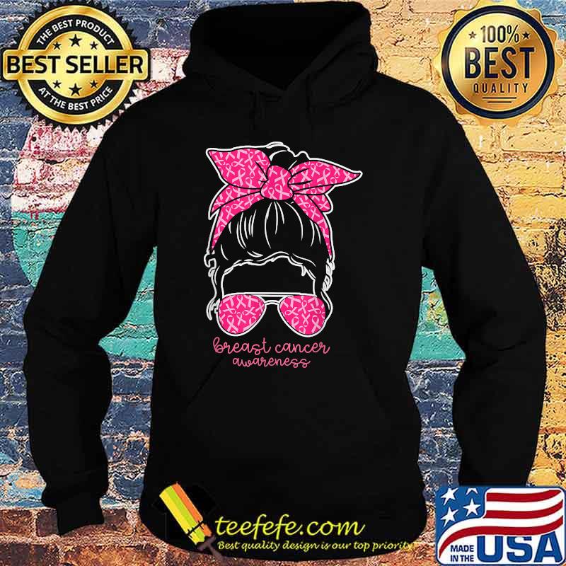 Official breast Cancer Awareness Messy Bun Pink Ribbon Girl Women T-Shirt Hoodie Official breast Cancer Awareness Messy Bun Pink Ribbon Girl Women T-Shirt Hoodie