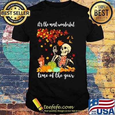 Official it's The Most Wonderful Time Of The year Skull Autumn Shirt
