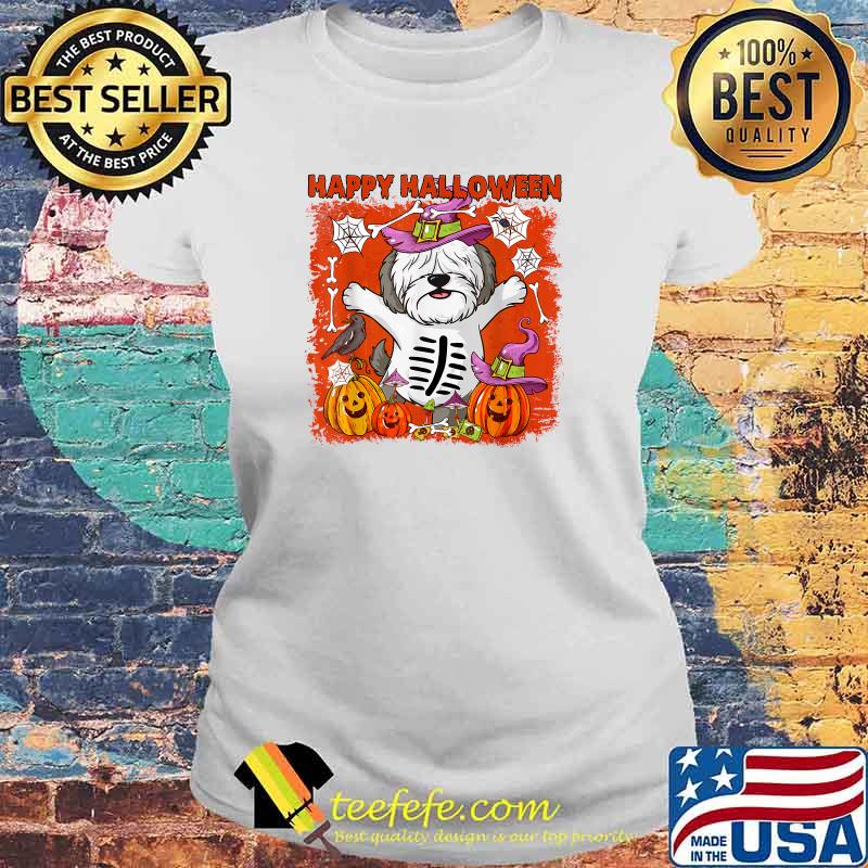 Old English Sheepdog Happy Halloween T-Shirt Laides tee Old English Sheepdog Happy Halloween T-Shirt Laides tee