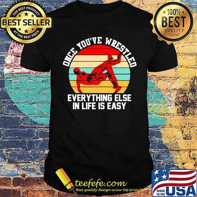 Once you've wrestled everything else in life is easy vintage sunset shirt