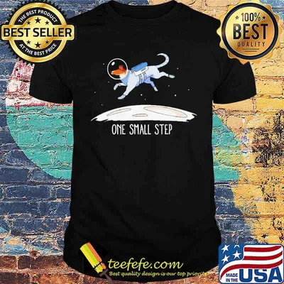 One small step dog on Space shirt
