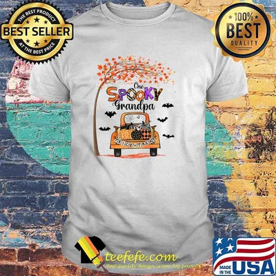 One Spooky Grandpa Pumpkin Truck Halloween Costume T-Shirt
