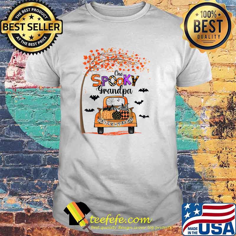One Spooky Grandpa Pumpkin Truck Halloween Costume T-Shirt