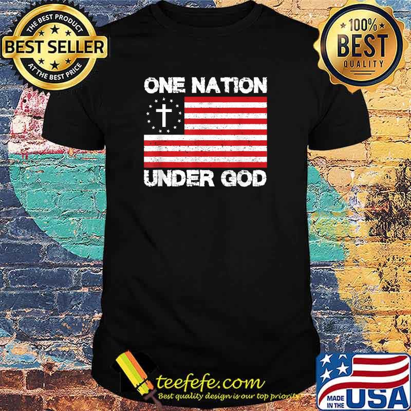 Original christian American Flag One Nation Under God T-Shirt