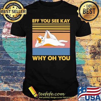 Original eff You See Kay Why Oh You Cat Lying Vintage Shirt