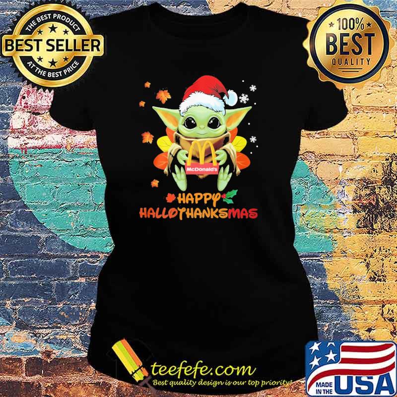 Original mcDonald's Happy Halloween Thanks Christmas Yoda Shirt Ladies tee Original mcDonald's Happy Halloween Thanks Christmas Yoda Shirt Ladies tee
