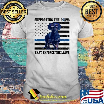Original supporting the paws that enforce the laws dachshund american flag shirt