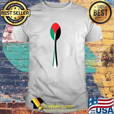 Palestinian Flag Spoon Arabic Calligraphy Palestine Cool T-Shirt