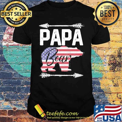 Papa Bear Dad Grandpa Usa Flag July 4Th Father’s Day Shirt