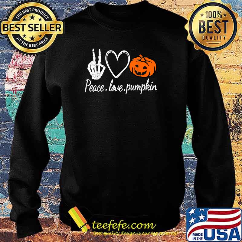 Peace Love and Pumpkins Halloween Heart Fall T-Shirt Sweater Peace Love and Pumpkins Halloween Heart Fall T-Shirt Sweater