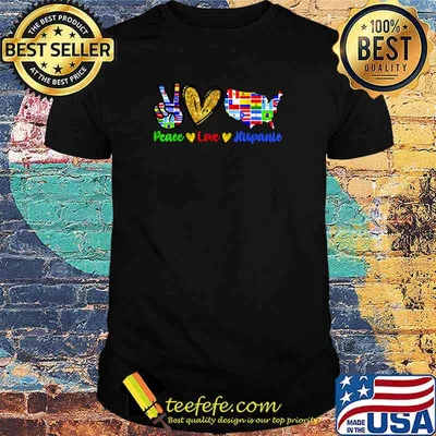 Peace Love Hispanic Heritage Month Decoration Country Flags T-Shirt