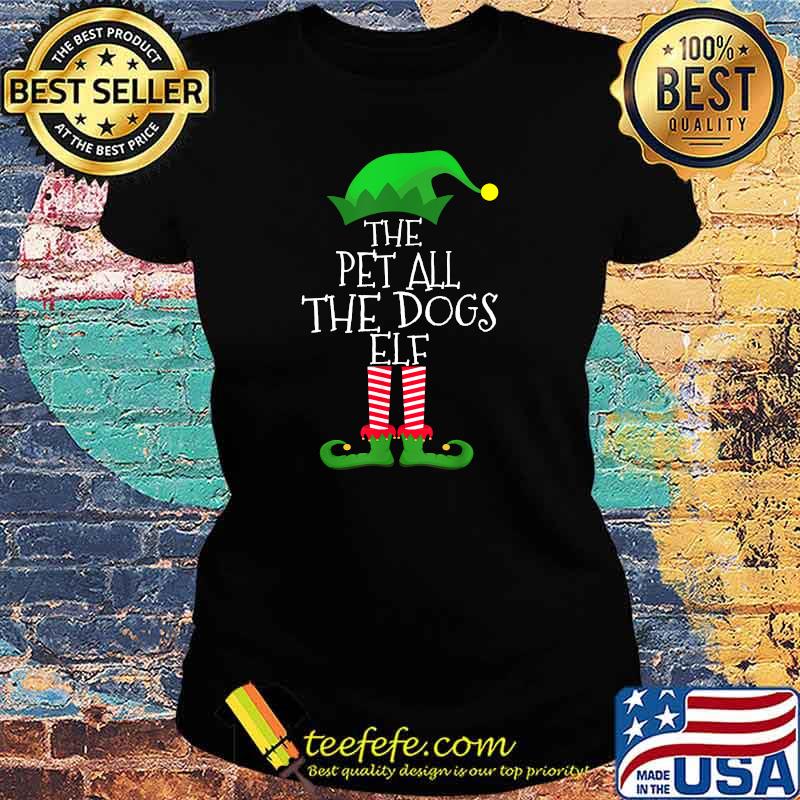 Pet All The Dogs Elf Christmas Party Matching Family Group T-Shirt