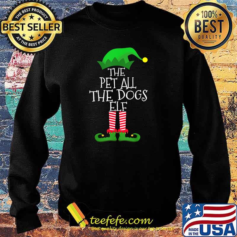 Pet All The Dogs Elf Christmas Party Matching Family Group T-Shirt