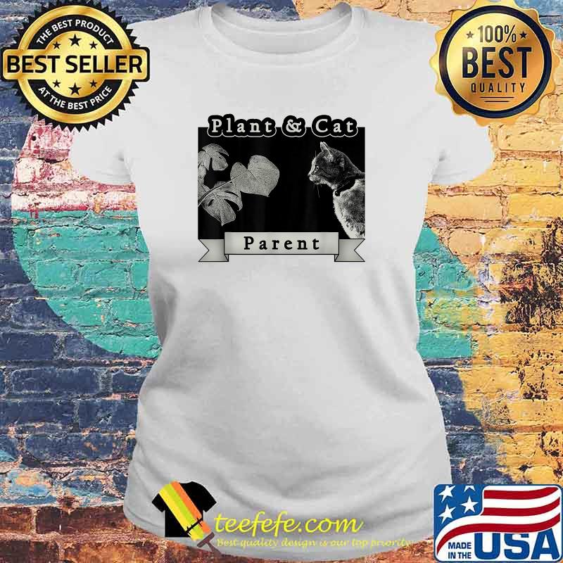 Plant & Cat Parent with Monstera Deliciosa at Night Family T-Shirt Laides tee Plant & Cat Parent with Monstera Deliciosa at Night Family T-Shirt Laides tee