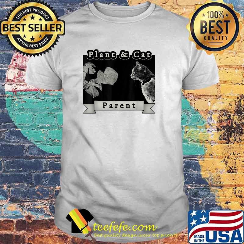 Plant & Cat Parent with Monstera Deliciosa at Night Family T-Shirt