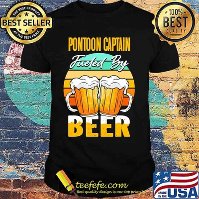 Pontoon captain fueled by beer vintage sunset shirt