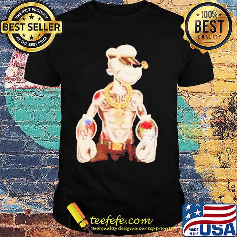 Popeye The Sailor Man Tattoo Light Gray Shirt, Men's Fashion, Tops & Sets,  Tshirts & Polo Shirts on Carousell