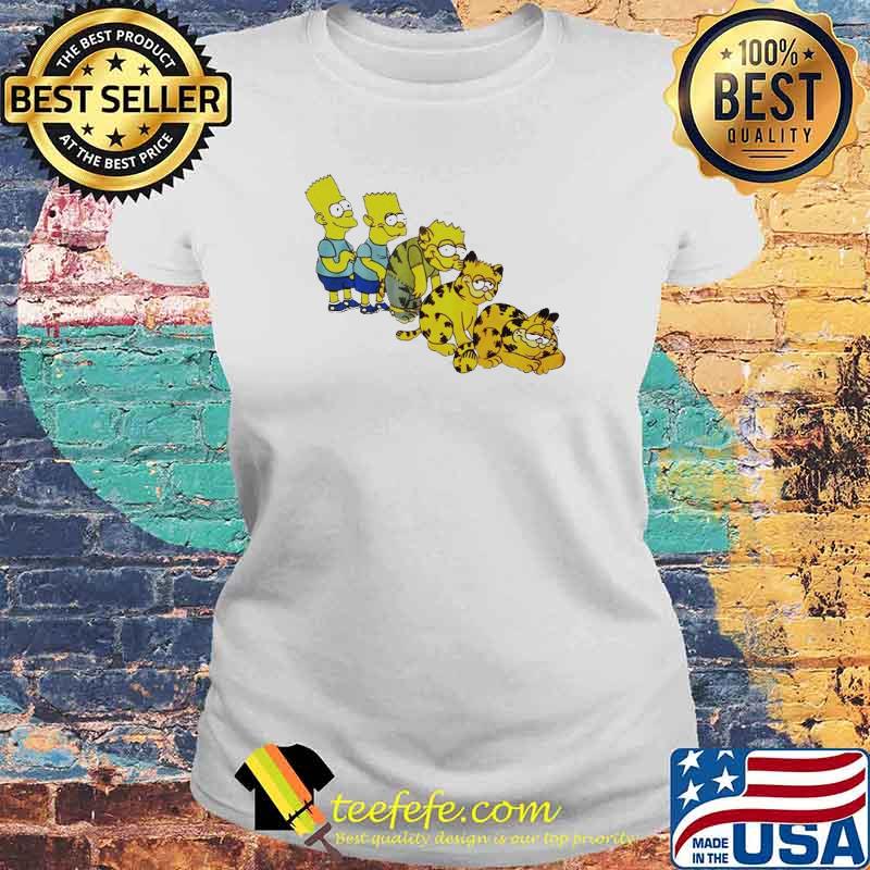 Premium bart Simpson Garfield s Laides tee Premium bart Simpson Garfield s Laides tee