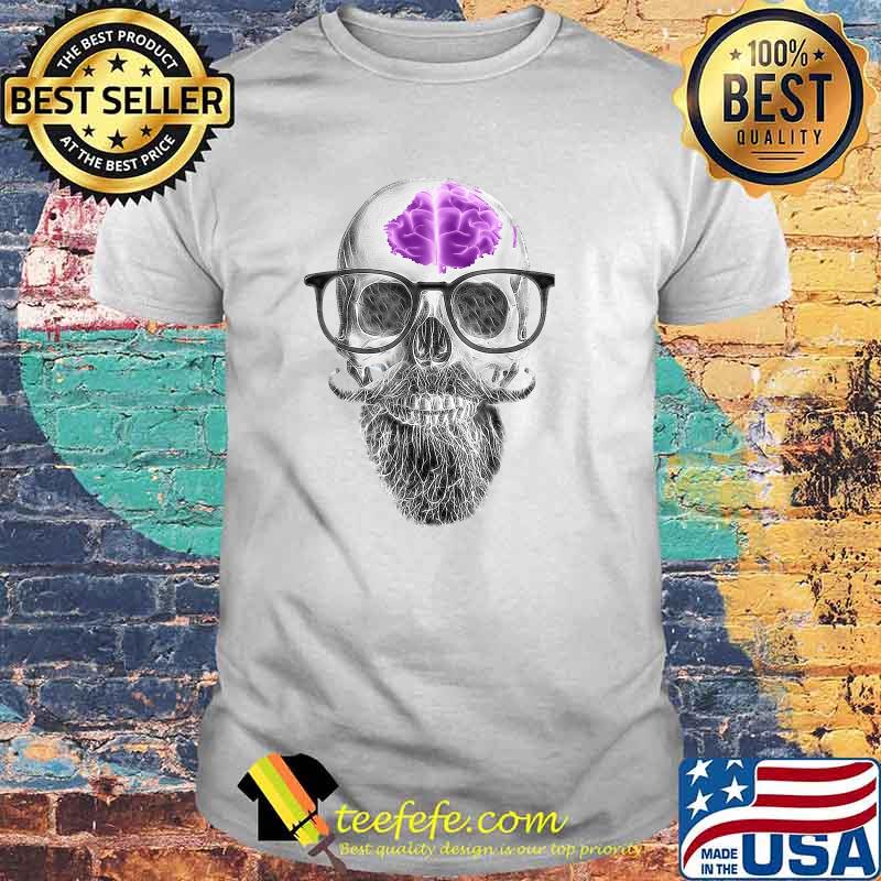 Premium deep Thinker Skeleton Skull With Glasses Halloween T-Shirt