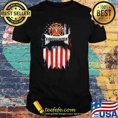 Proud american firefighter usa flag shirt