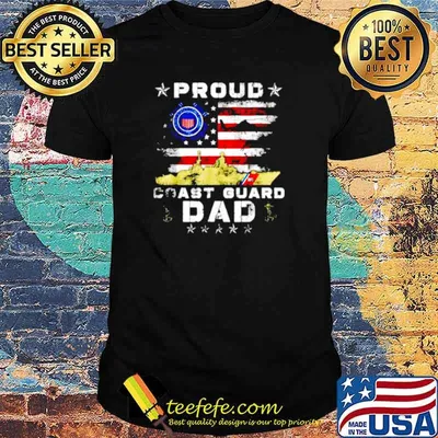 Proud coast guard dad american flag shirt