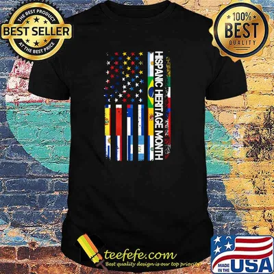 Proud Latin Countries USA Flag Hispanic Heritage Month T-Shirt