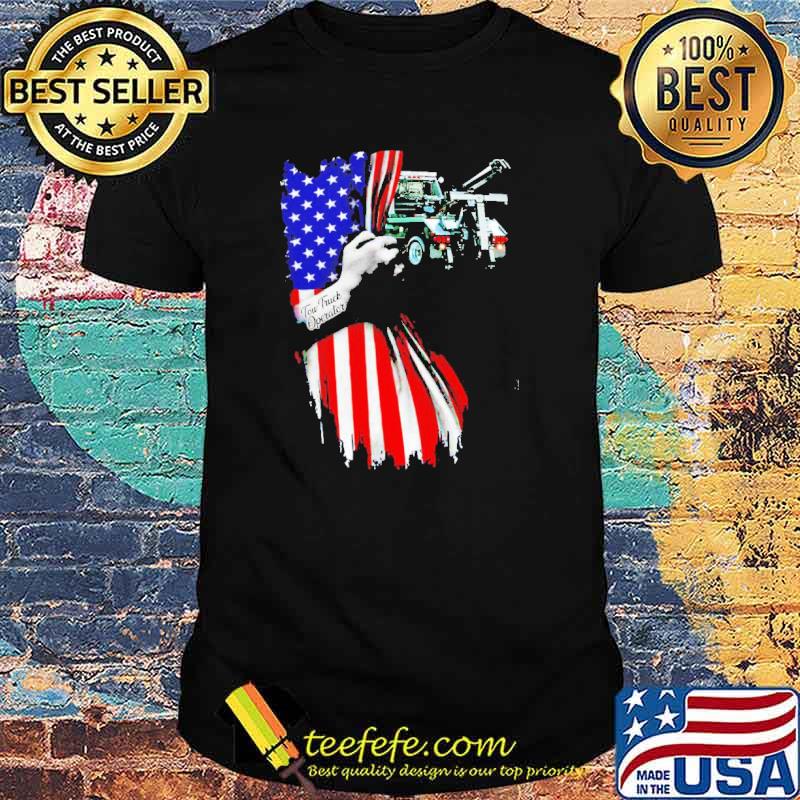 Proud tow truck operator American flag shirt