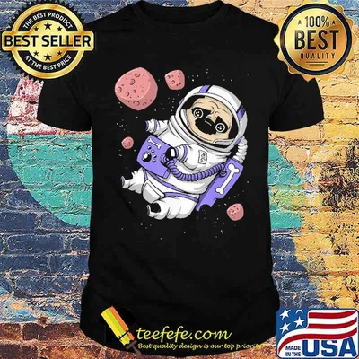 Pug Dog Astronaut Space Shirt