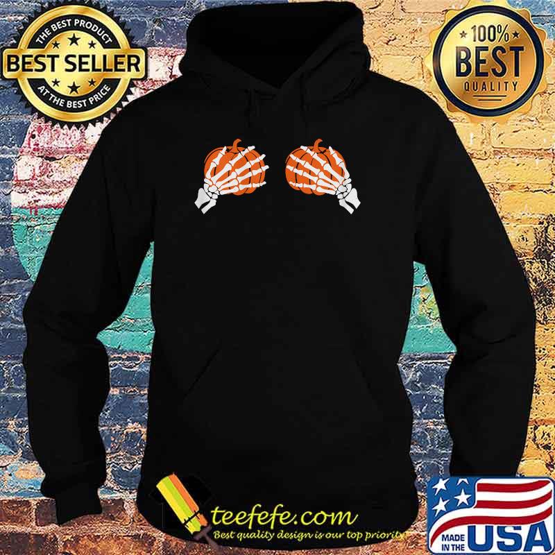 Pumpkin Skeleton Hands For Halloween T-Shirt Hoodie Pumpkin Skeleton Hands For Halloween T-Shirt Hoodie